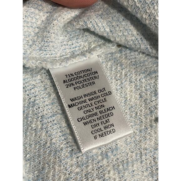 Lou & Grey Sweater Women's Large Cowl Neck Pullover Light Blue Kangaroo Pocket - Picture 10 of 11